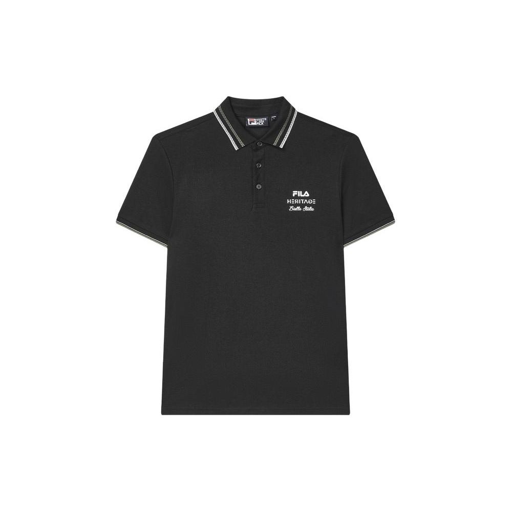 

FILA Letter Fashion Casual Short Sleeve Polo Shirt Men tops Black F11M418105F-BK XXL