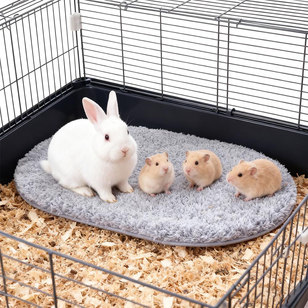 1 PC Warm Winter Plush Thickened Pet Mat Non-slip Water Absorbent Sleeping Mat for Pet Small Animals Hamsters Guinea Pigs Rabbit