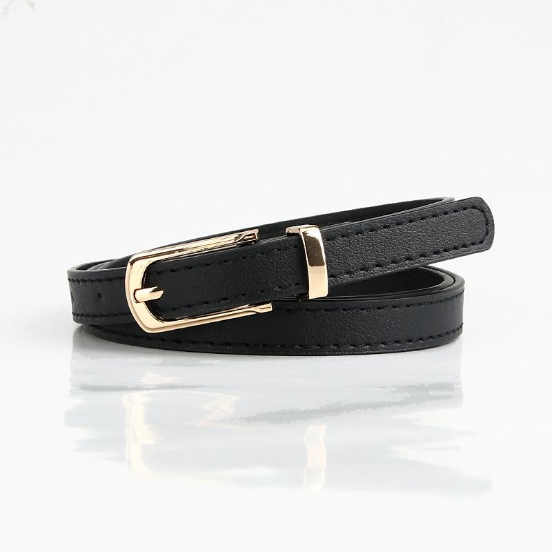 Korean Style Multicolor Alloy Pin Buckle Thin Waist Belt for Women's Fashion Dresses and Sweaters