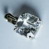 Natural White Sapphire 27 Ct Square 925 Sterling Silver CERTIFIED Gems Pendant my-460-ns