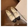 Sheepskin version~ Round head color matching with Mary Jane shoes, women's gentle single shoes, genuine leather shoes, flat-soled ladyshoes