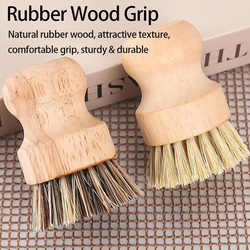 Eco-Friendly Durable Portable Kitchen Cleaning Brush Wooden Dish Brush with Natural Sisal And Coconut Fiber for Zero Waste Home