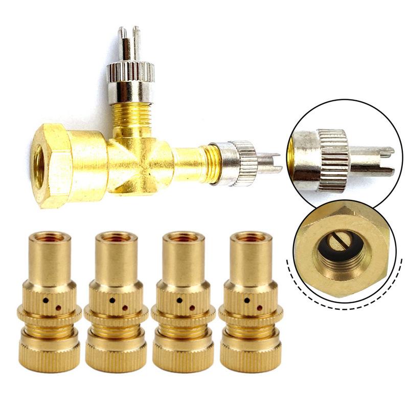 TPMS Valve Tee Adapter 3-way Tire Pressure Gauge Connector With 4Pcs Air Release Valve For Motorcycle Car Tire Accessories