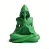 3D Printed Alien Meditation Statue, Zen Desk Decor Ornament, Cute Extraterrestrial Figurine for Home Office, Sci Fi Gift