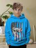 Boys' Casual Hoodie, Shinharajuku Color-changing Fish Print Sports Style Personality Street Print, Daily Travel Must Hoodie