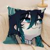 Venti Cute Cute Genshin Impact Cushion Cover Silky Short Plush Invisible Zipper Dustproof Sofa Pillow Case For Home Decor