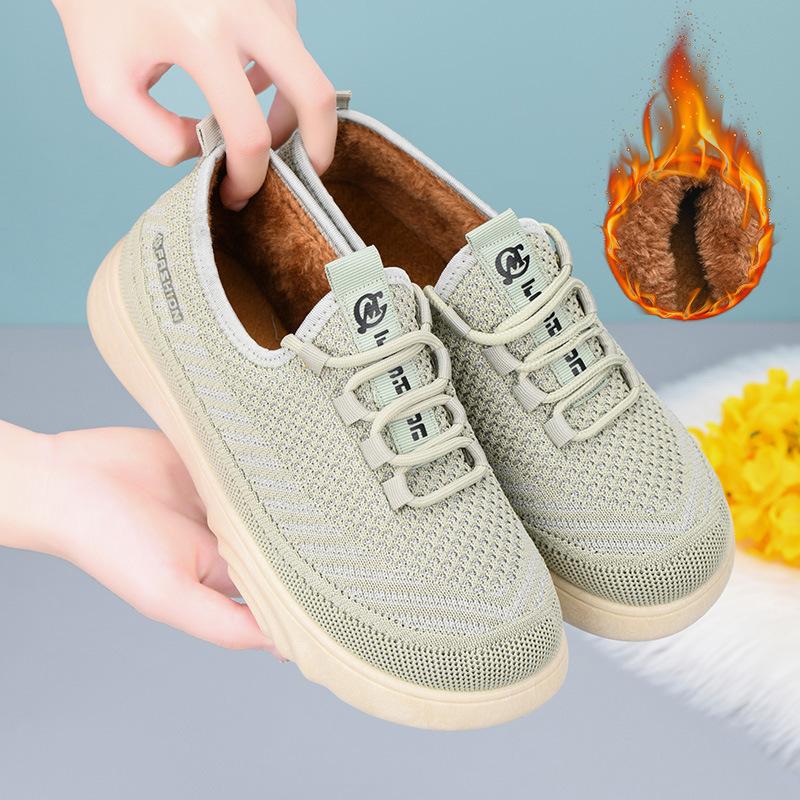 Winter Chunky Platform Sneakers for Women Warm Non-Slip Lace-Up Walking Shoes With Faux Fur Lining Workout Loafers Women's Comfortable Tennis Sneakers