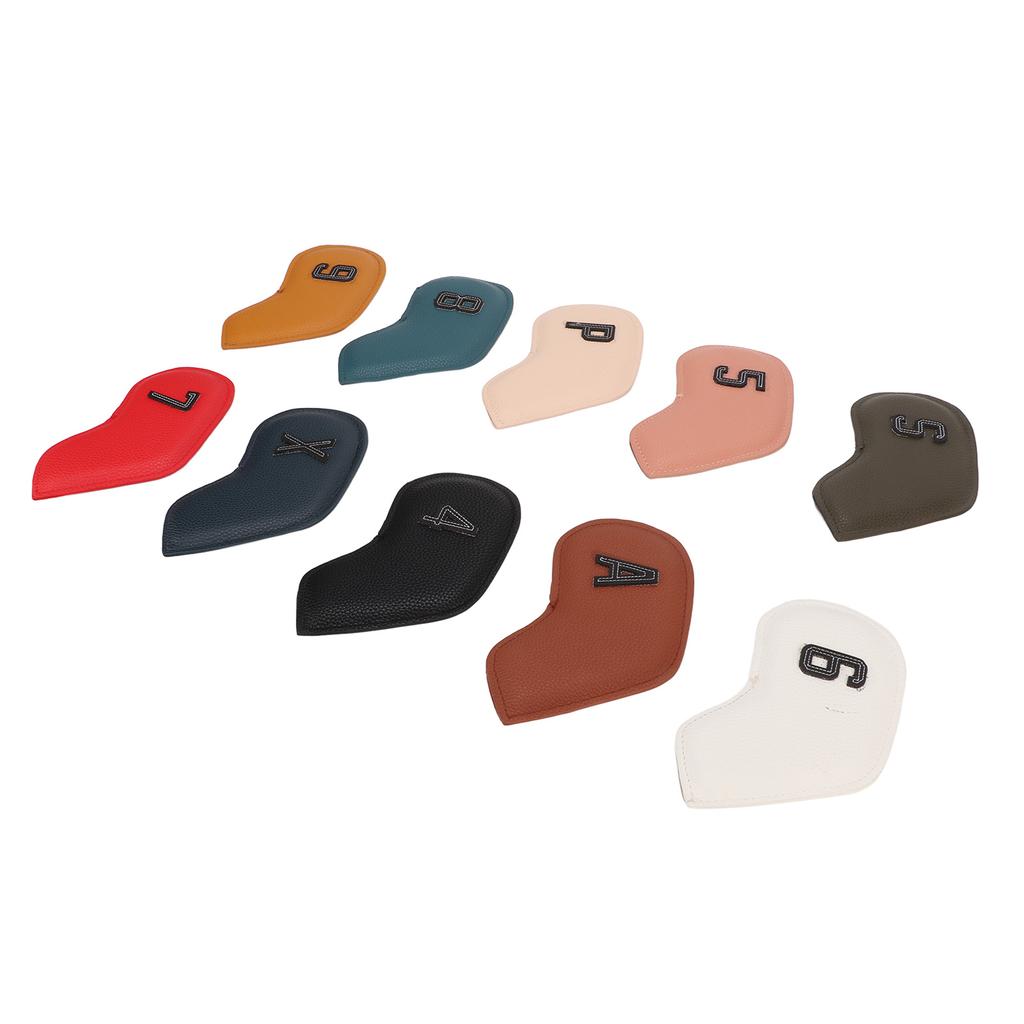 10PCS Golf Iron Head Cover Waterproof PU Numerical Golf Iron Headcover for Outdoor Sports