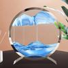 Sandscape Moving Sand Art Picture Round Glass Quicksand Hourglass Metal Base 3D Deep Sea Flowing Sand Painting Home Decor Gifts