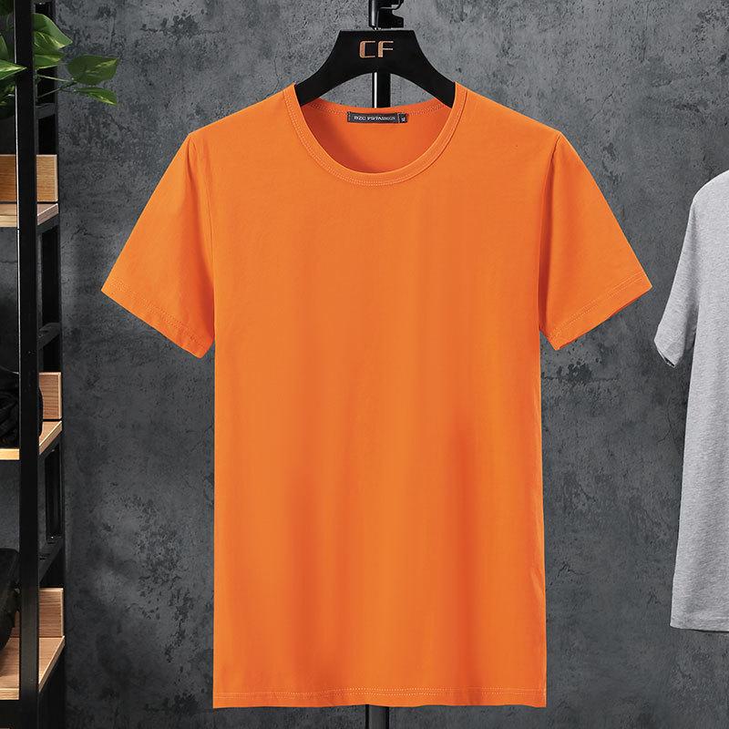 Men's Plus Size Casual Solid Color Short Sleeve Cotton T-Shirt for Team Building