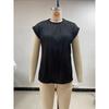 Women's Blouse Summer Solid Color Texture Short Sleeve Women's Shirt Casual Tops Fashion New Loose Round Neck Female Shirts