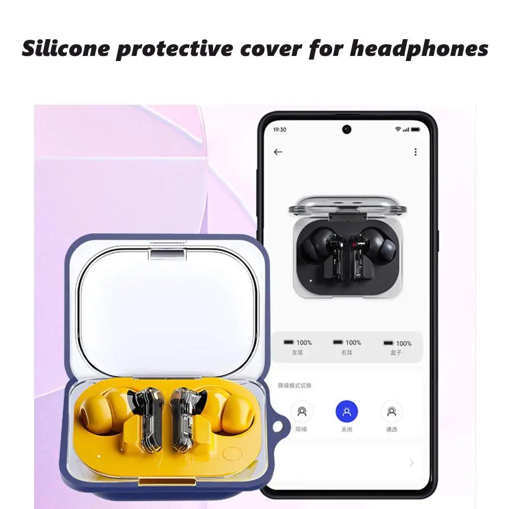 Custodia protettiva morbida in silicone anti-caduta per custodia di ricarica auricolari, cover in pelle con moschettone per Nothing Ear (un) Cuffie senza fili