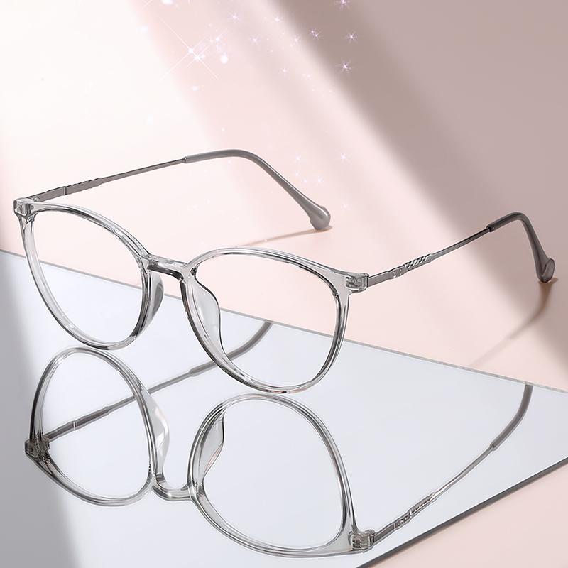 

New Light Pink Transparent Eyeglasses: Chic Retro Frames for Anti-Blue Light Protection & All-Day Comfort серый