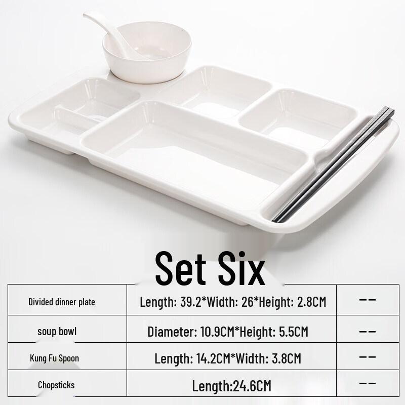 Melamine Rectangular Divided Cafeteria Meal Set