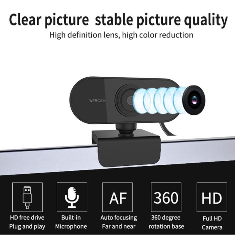 Highly Definition 1080P Camera Webcam Adjustable Angle for PC,Plugs and Play USB Connectivity for Live Broadcasts
