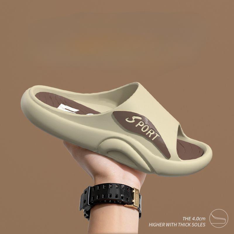 

Мужские модные летние тапочки на платформе EVA уличные сандалии обувь мужские мягкие домашние нескользящие плоские тапочки Zapatillas De Hombre 44-45 света кофе