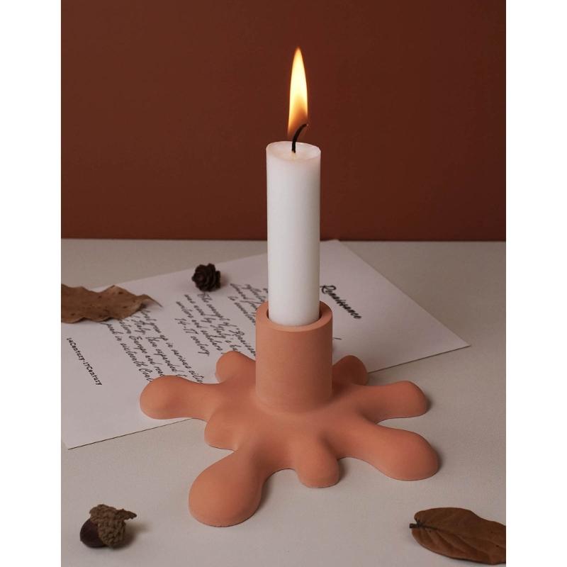 2-Pieces  Water Drop Candle Holder Mold for Resin Crafts Aromatherapy Candlestick Stand Mould Resin Casting Tool