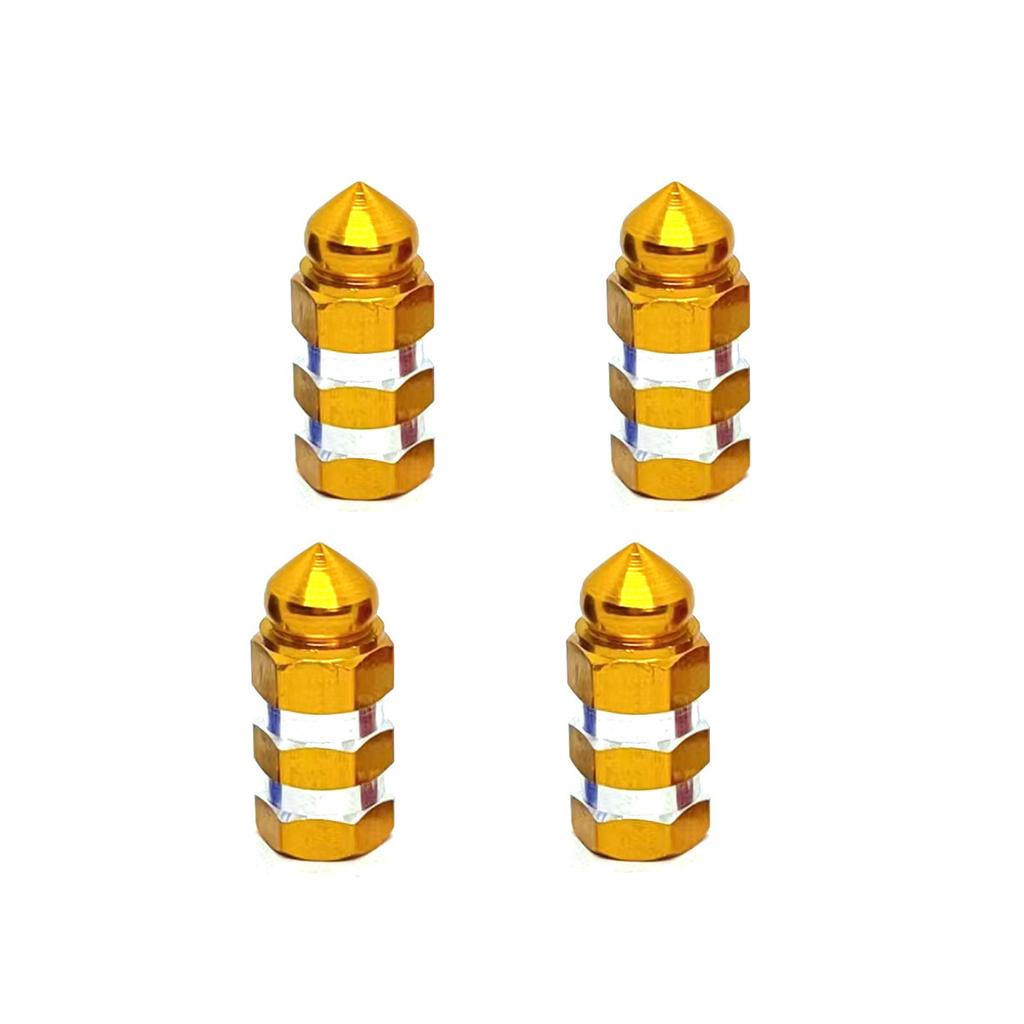 4PCS Tire Valve Stem Caps Universal Aluminum Alloy Hex Grip Dustproof Covers for Cars Motorcycles and Bicycle Wheels Valve Stems 1