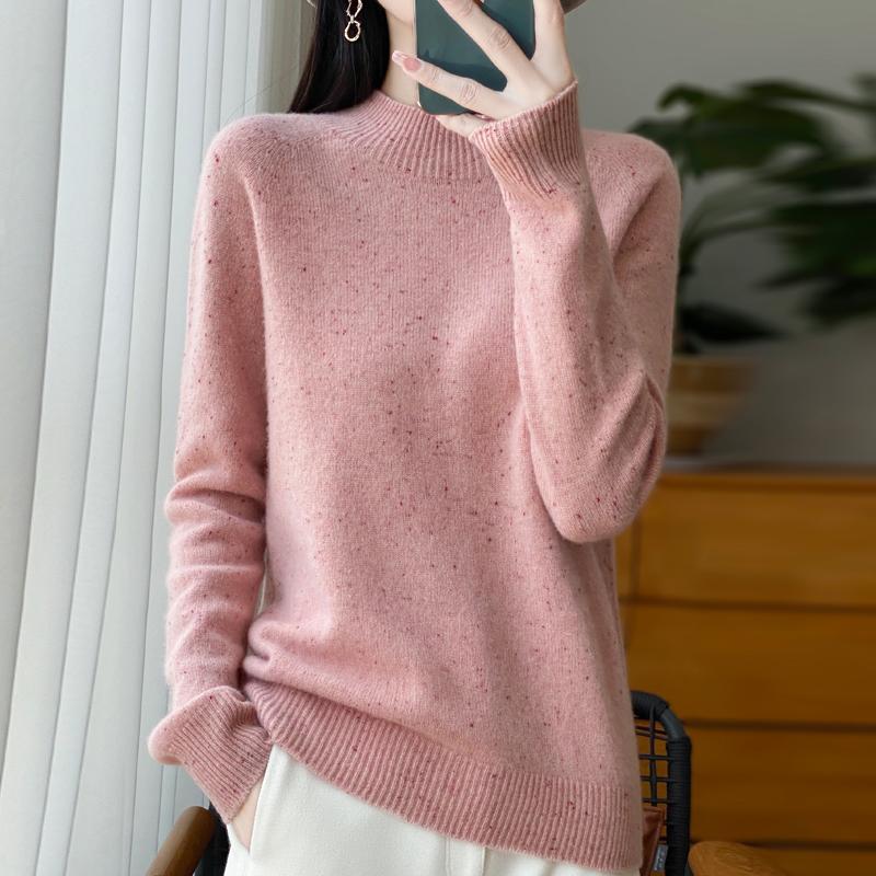 Women's Cashmere Sweater Qinghe Cashmere 30% Cashmere 70% Wool Autumn and Winter Cashmere Thick Pullover Soft and Warm