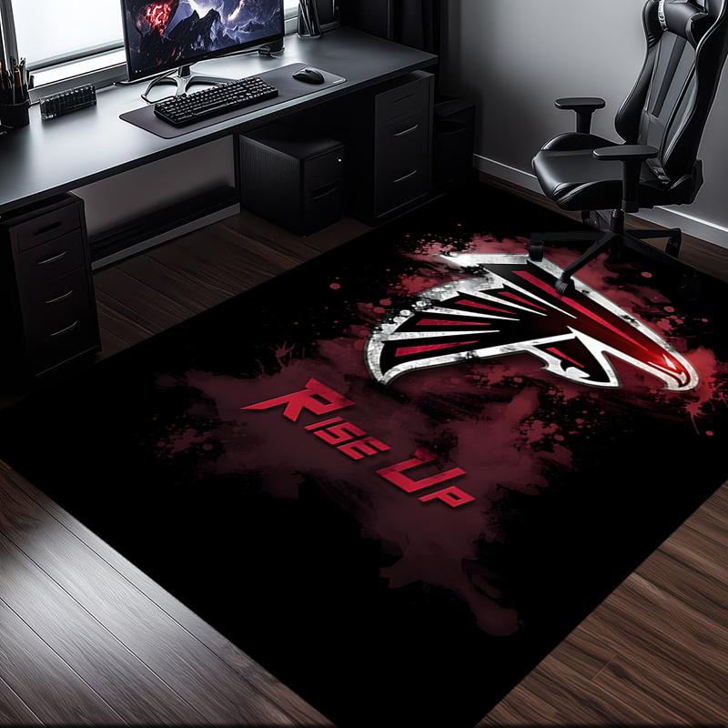 Atlanta Logo Rug Office Carpet Non-Slip Mat, Chair Rug Floor Covering for Gaming, Bedroom, Living Room , Home Decor Christmas Gift