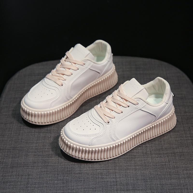 New Style Small White Shoes Female Korean Version Student Running Board Shoes Female Casual Thick-soled Biscuit Shoes