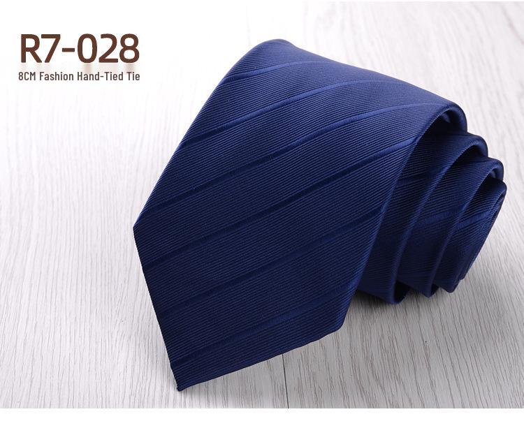 Versatile Retro Striped Tie for Men - Hand-Knotted British Korean Style In Brown, Green, and Blue for Business and Formal Wear.