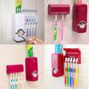 Automatic Toothpaste Dispenser And Toothbrush Holder Plastic Bathroom Organizer