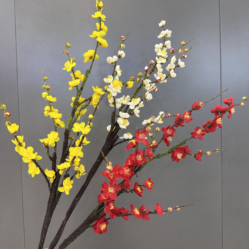 Plum Blossom Branch with Thick Stem - Chinese Style Winter Sweet for Living Room Decor and Landscaping