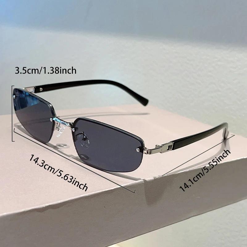 Rimless Sunglasses Men  New Fashion Solid Color Outdoor Shades Women Trendy Vintage Brand Design Casual Sun Glasses