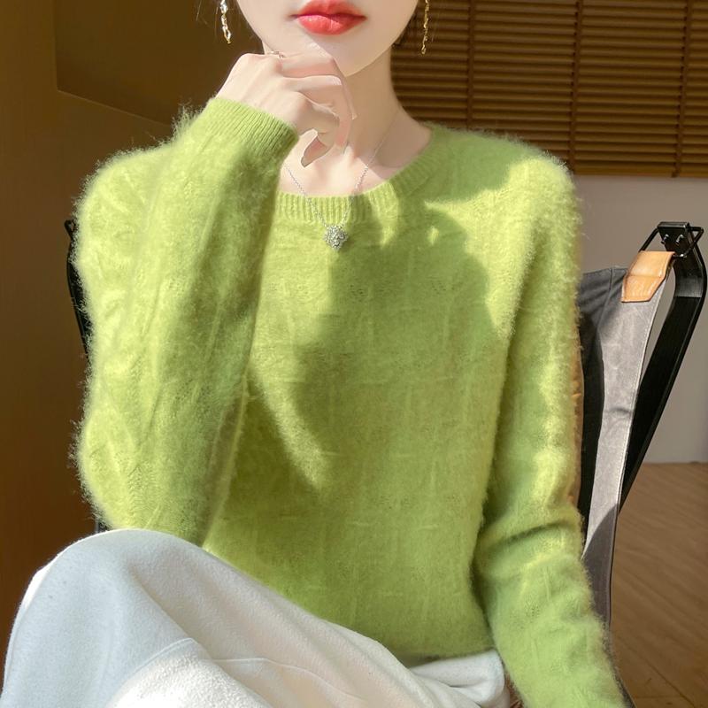 Women's Cashmere Sweater Qinghe Cashmere 30% Cashmere 70% Wool Autumn and Winter Pullover Warm and Fashionable