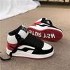 Black and red color matching high-top board shoes women's ins trendy and versatile 2025 spring and autumn new niche leisure sports bread shoes