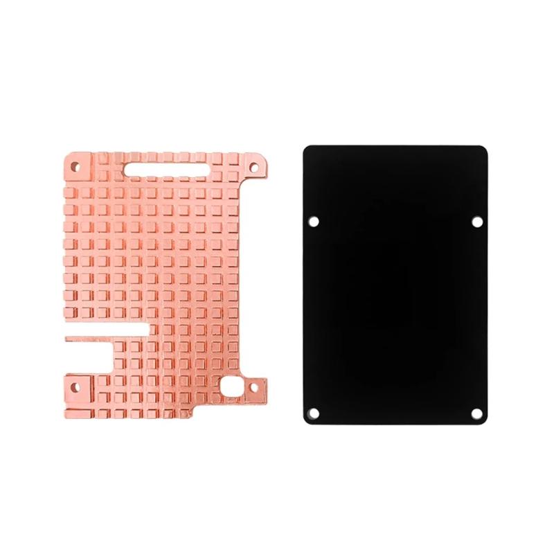 For Raspberry Pi 4 Pure Copper Heatsink Protective Case Passive Cooling Shield For Pi 4B Mod Metal Outer Shell Kit