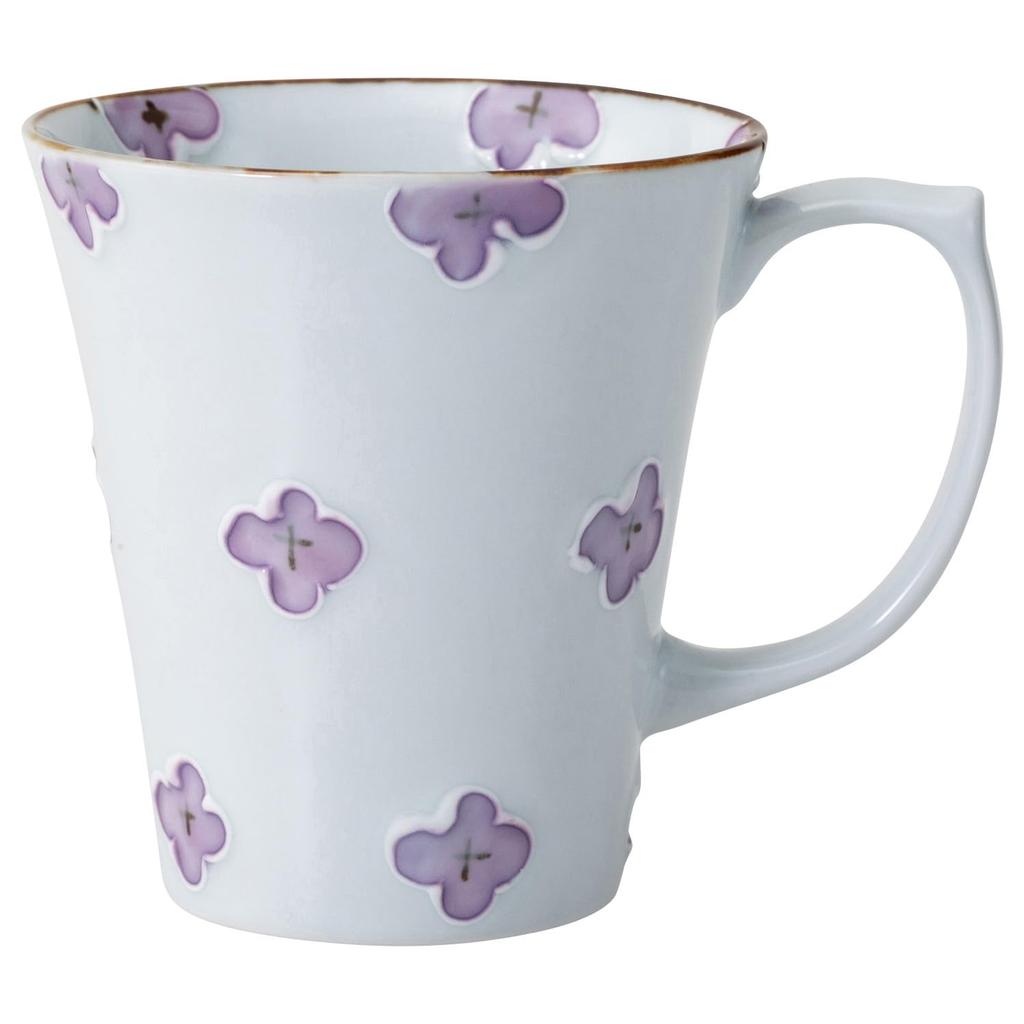 Arita Ware 290ml Dogwood Microwave and Dishwasher Product Number 25410 Mug, Approx. Capacity, (Purple), Safe,