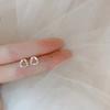 New Minimalism Earring 925 Silver Needle Allergic Protection Mini Small Heart Stud Earrings for Women Girls Jewellery