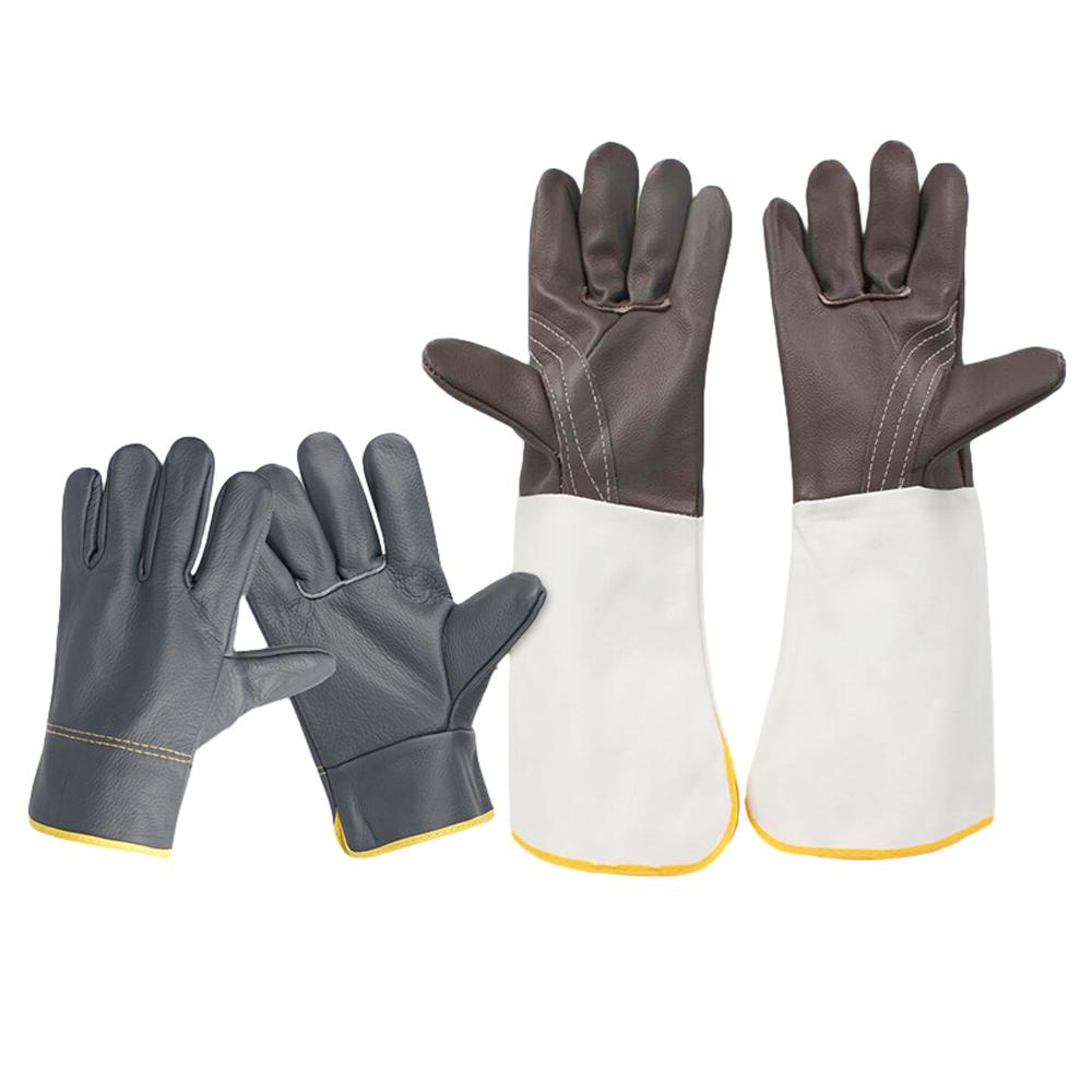 Welding Gloves Welder's Gloves Abrasion Resistant Thickened Double Layer Labour Gloves Metalworking Gardening Moving Households