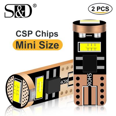 2pcs W5W Led T10 Car Light CSP 6000K White Auto Automobiles License Plate 194 168 LED Car Interior Map Dome Lights DC 12V
