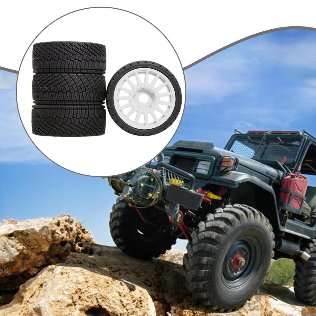4 Pieces RC Wheel and Tire DIY Accs Easy Installation Professional Model Spare Parts Replace