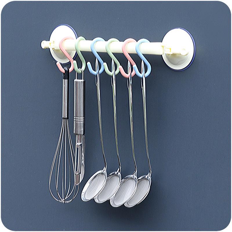 Plastic S-shaped Nail-free Kitchen & Bathroom Hook, Small Wardrobe Clothes & Storage Hanger.
