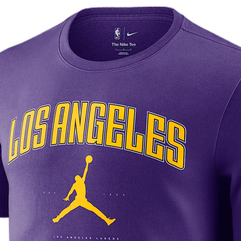 Jordan X NBA Collaboration Los Angeles Lakers Essentials Comfortable Soft Moisture-Wicking Cool Short Sleeve T-Shirt Men Tops Purple HQ1237-504