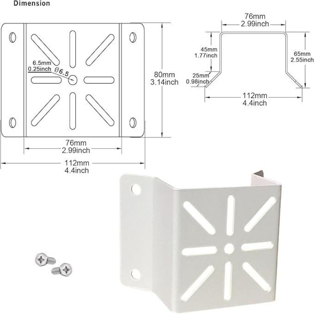 White Corner Mounting Bracket Pole Mount Holder  For CCTV LED Lamp Solar Panels Cameras