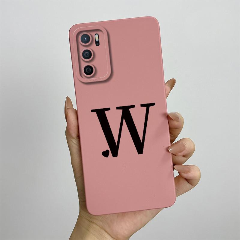 Phone Case For OPPO A54s Case oppo A16 A16S CPH2269 CPH2271 Cute Letters Square Liquid Silicone Soft Shockproof Back Cover Funda