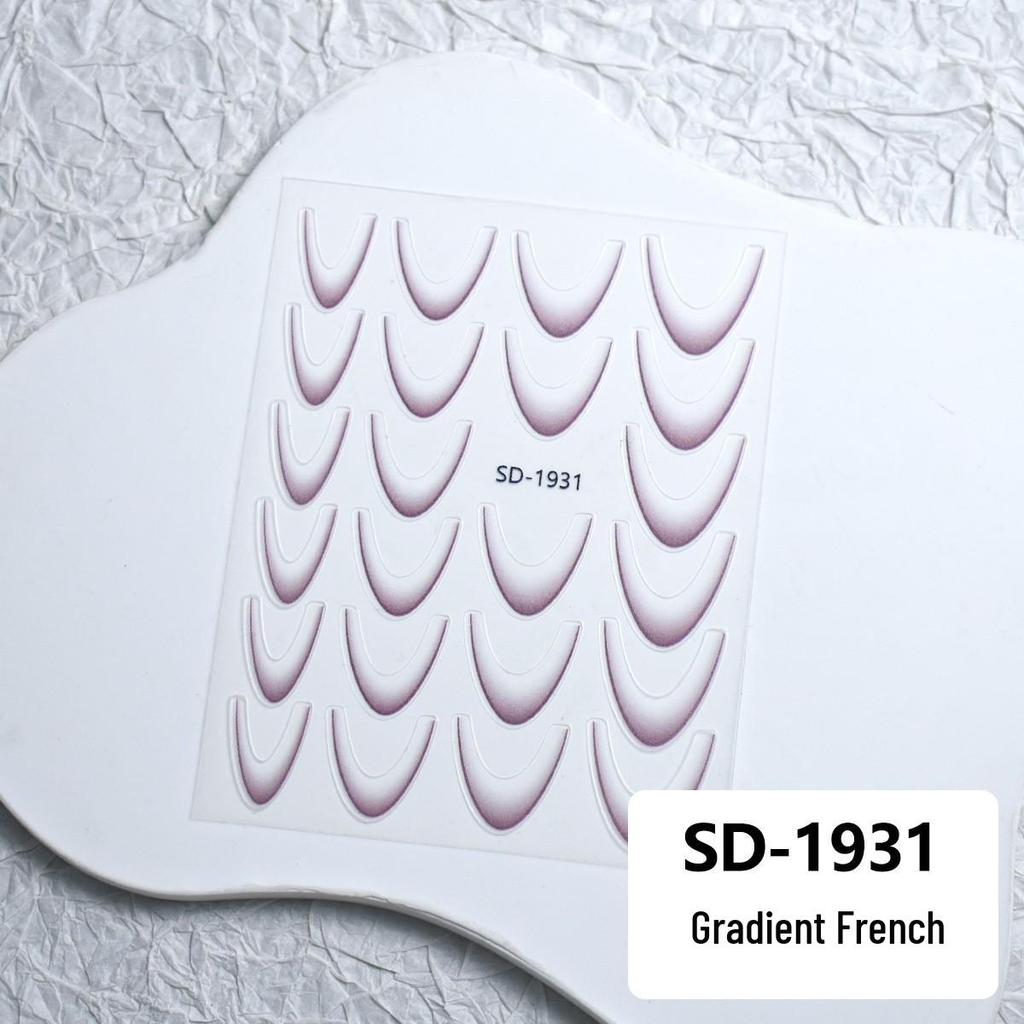 Waterproof Solid Color & Gradient French Nail Stickers - Durable & Stylish for DIY Manicures