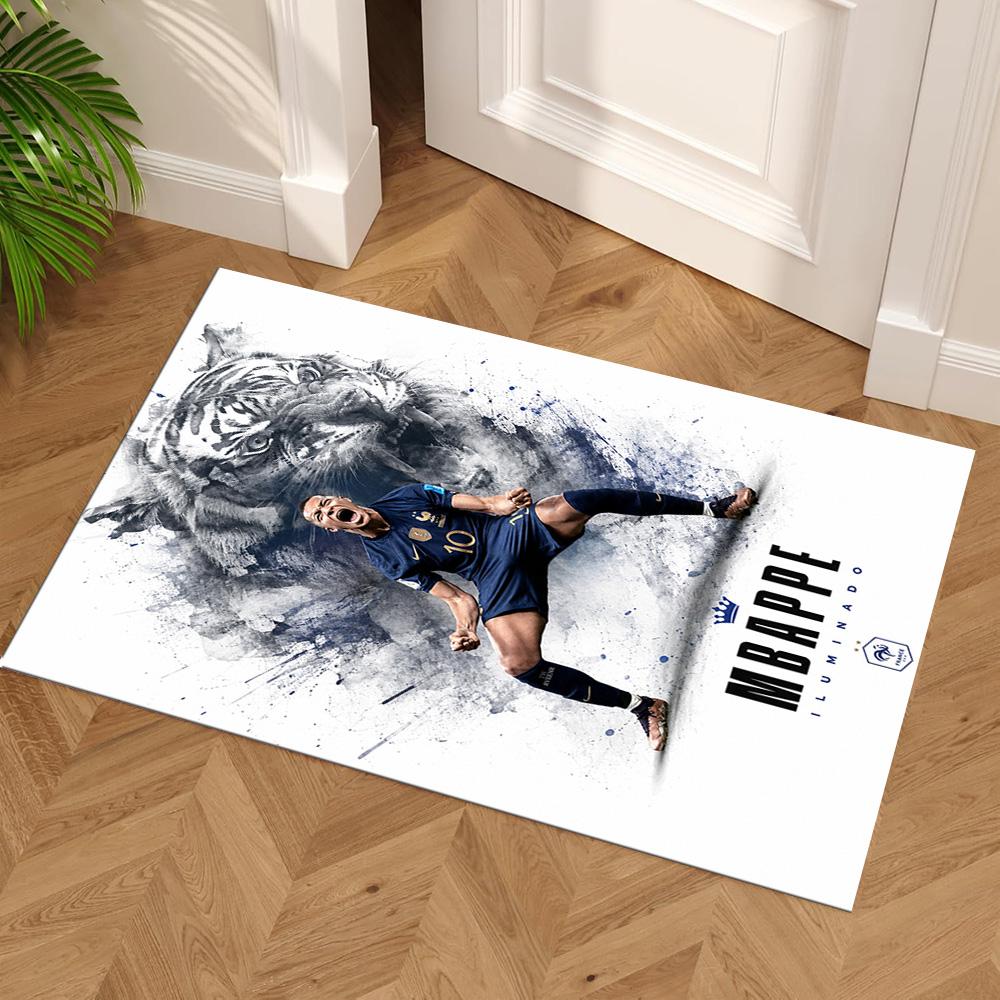 Star Player Kylian Mbappé Carpet Suitable for Game Room Decorate room Kitchen Dormitory Anti-slip Rug Decorate Offices
