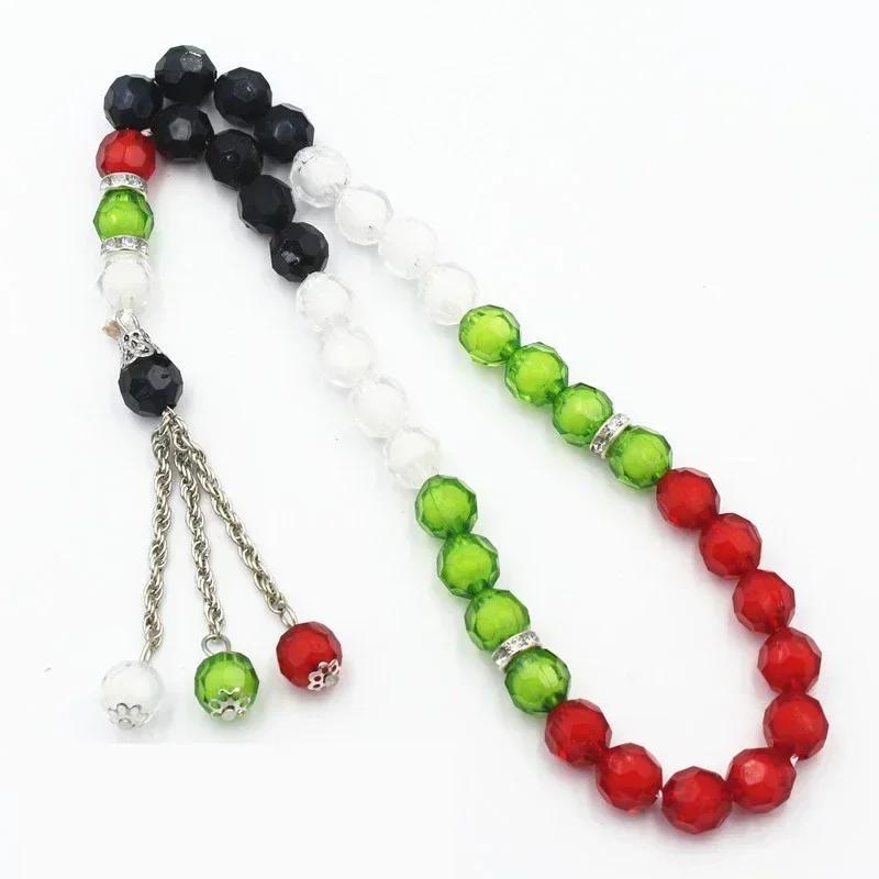 10mm 33pcs Glass Tassel Turkish Muslim Rosary Islamic Prayer Beads Bracelet for Women Jewelry Tasbih Tasbeeh Allah Mohammed