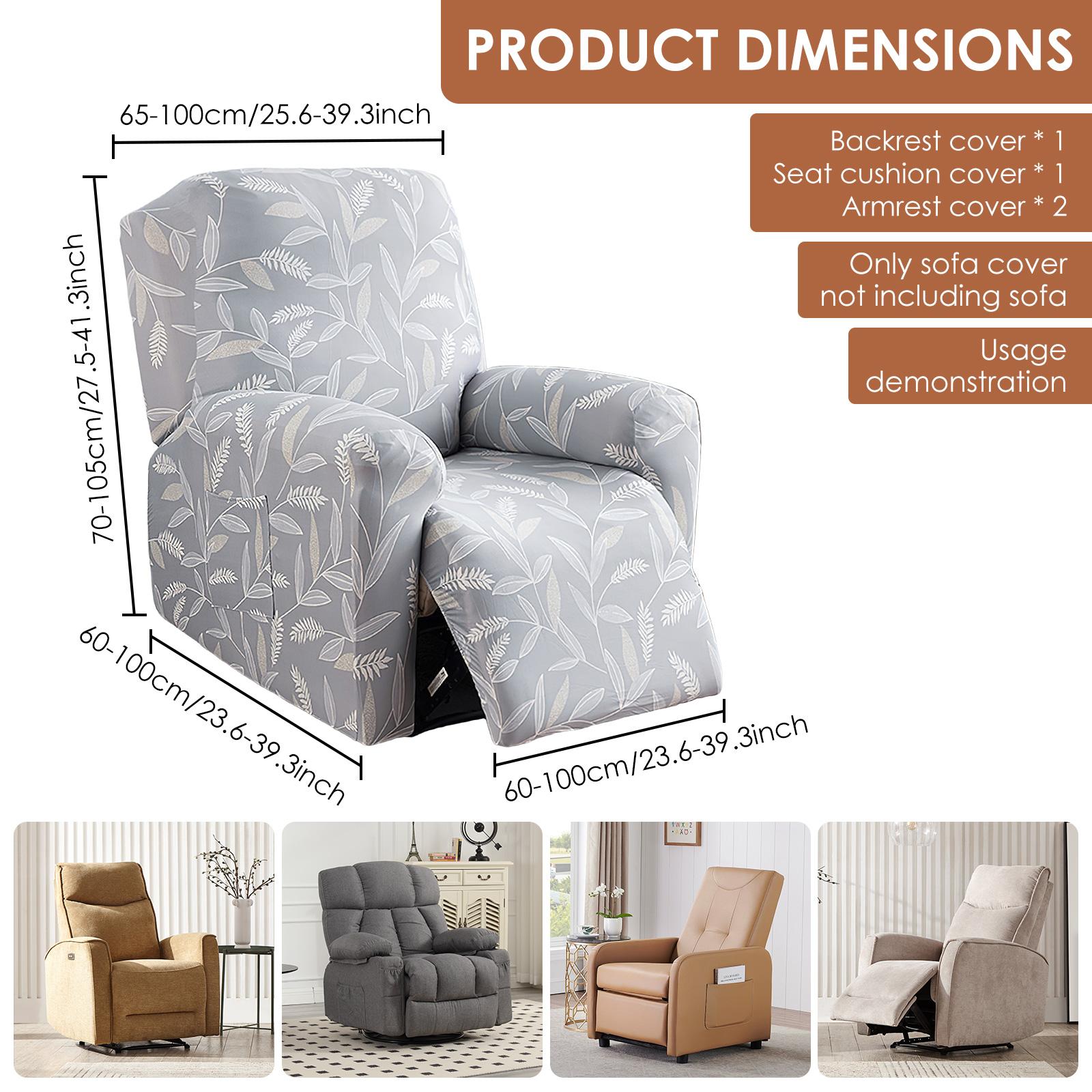 4Pcs/Set Stretch Recliner Chair Cover Single