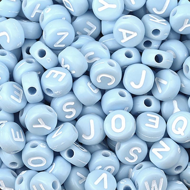 100Pcs Acrylic Flat Letter Beads Alphabet Round Smile Spacer Loose Bead For Diy Jewelry Bracelet Charm Supplies