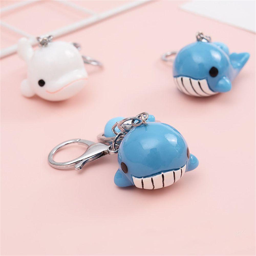Packaging Decoration Resin Car Key Ring Dolphin Blue Whale Keychain Bag Pendant Keys Holder