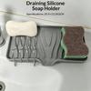 Silicone Draining Soap Holder With Stainless Steel Rack Perfect For Kitchen Sink Bathroom Countertop Daily Use