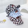 Children'S Hat Formula Racing Baseball Cap Spring And Autumn Boys And Girls Outdoor Sunshade Plaid Printed Cap