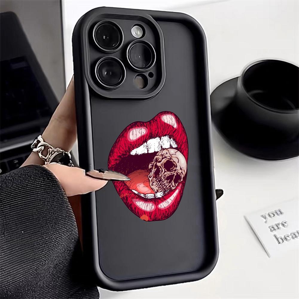 LZ20 Lips Kiss Design Silicone Phone Case for Infinix Smart 9 Hot 40i Tecno Camon 20 Pro Moto G22 G30 OnePlus Google Pixel 9 Shockproof Back Cover